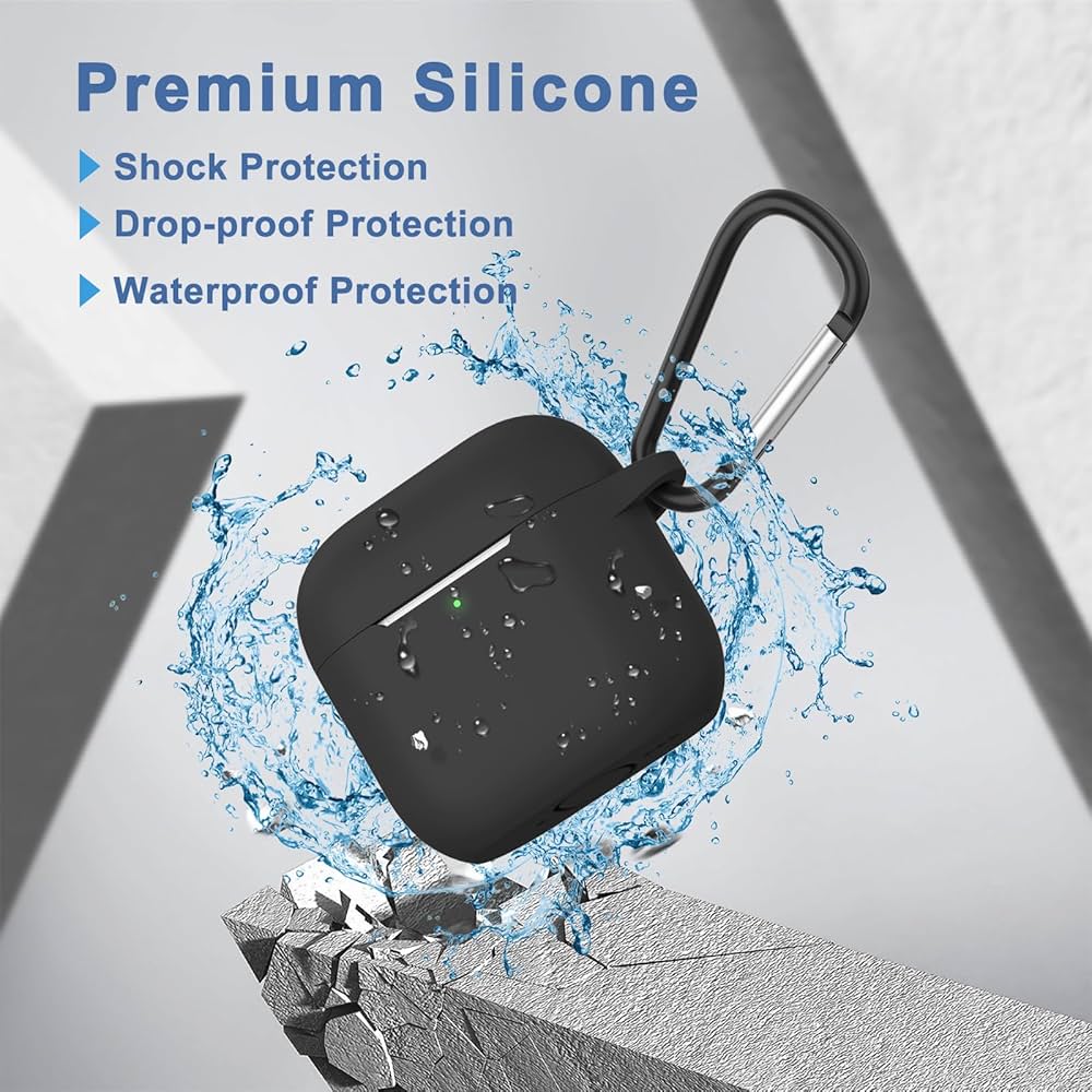 WearX Silicone Case for – Triple-Layer Shock Protection + Keychain Mount ()