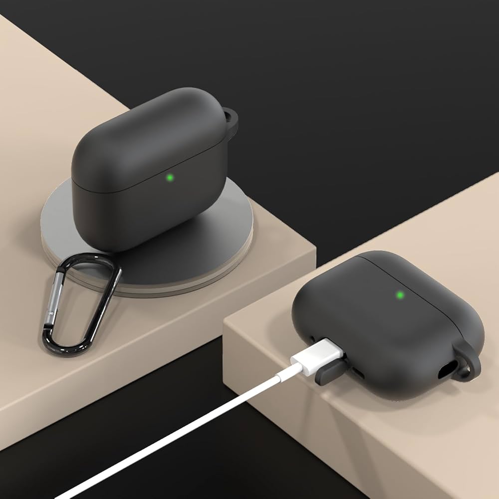 WearX Silicone Case for WearPods Pro 3 – Triple-Layer Shock Protection + Keychain Mount