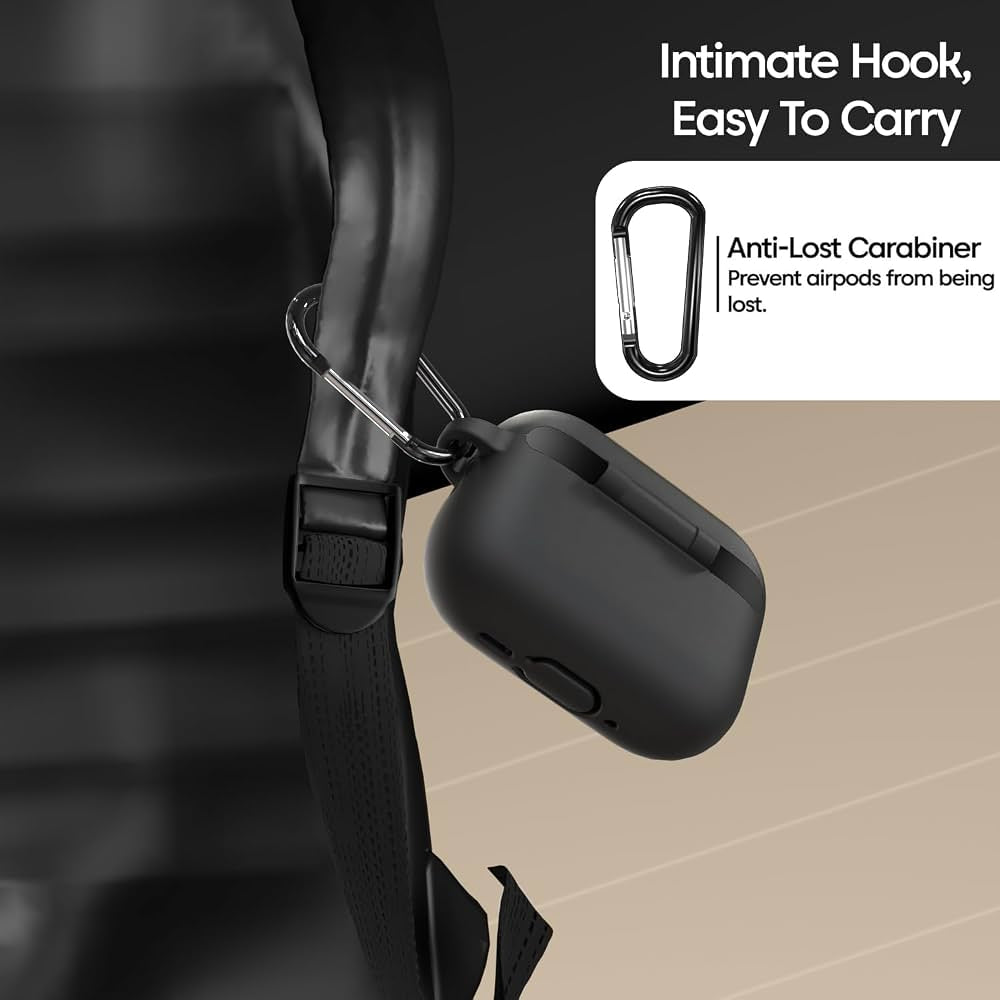 WearX Silicone Case for WearPods Pro 3 – Triple-Layer Shock Protection + Keychain Mount