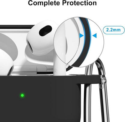 WearX Silicone Case for – Triple-Layer Shock Protection + Keychain Mount ()