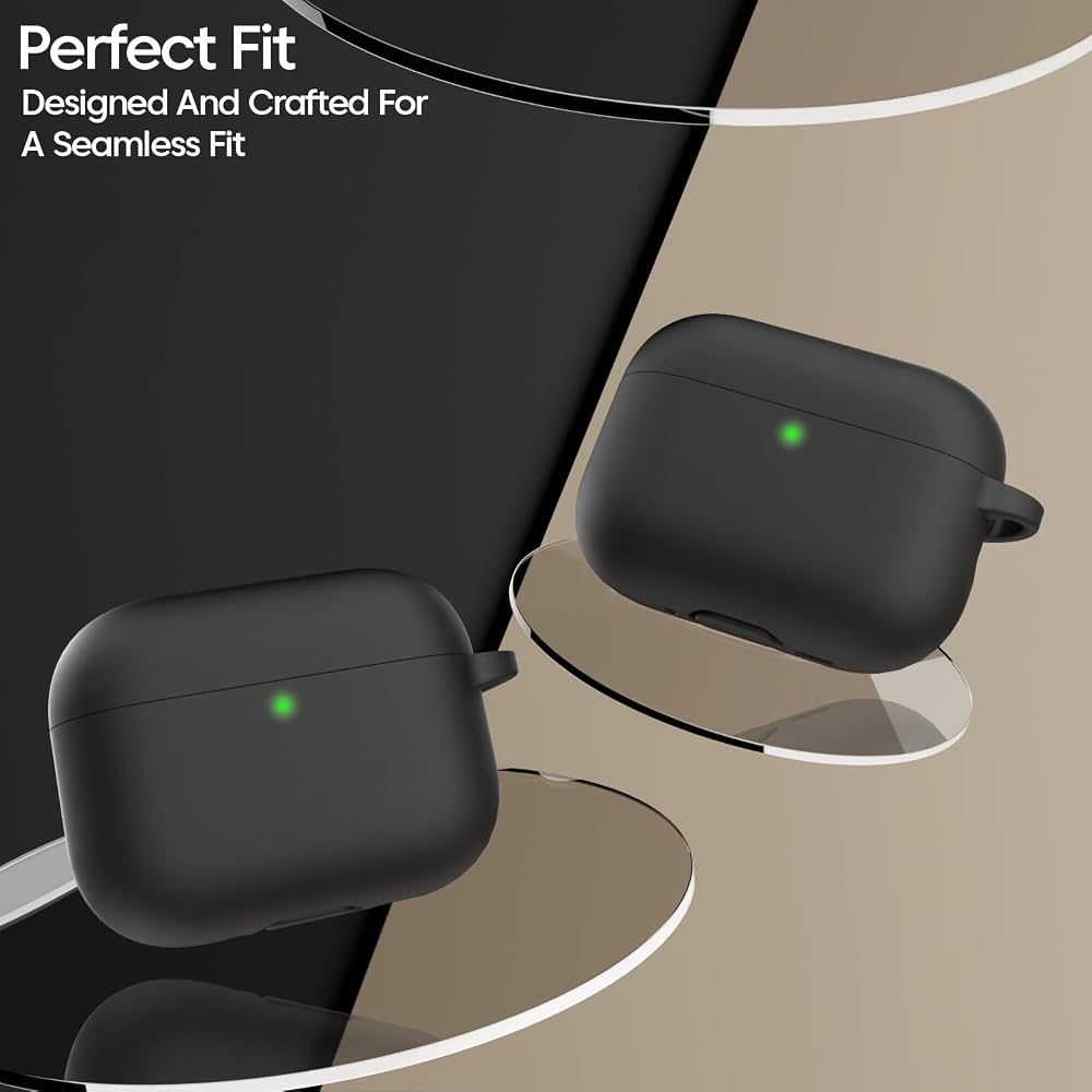 WearX Silicone Case for WearPods Pro 3 – Triple-Layer Shock Protection + Keychain Mount