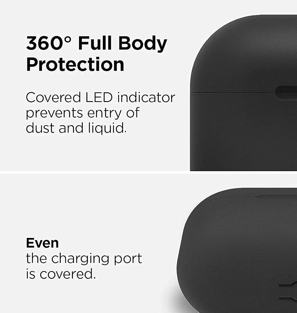 WearX Silicone Case for WearPods Pro 2 – Triple-Layer Shock Protection + Keychain Mount